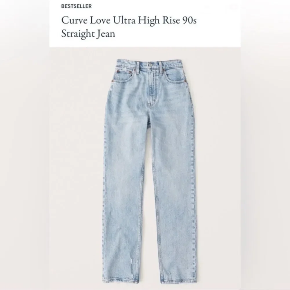 Abercrombie & Fitch Curve Love The 90’s Straight Ultra High Rise Size 25/0 R - Picture 12 of 14